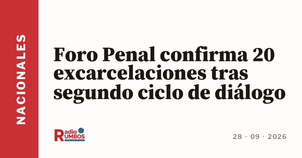 Foro Penal confirma 20 excarcelaciones tras segundo ciclo de diálogo