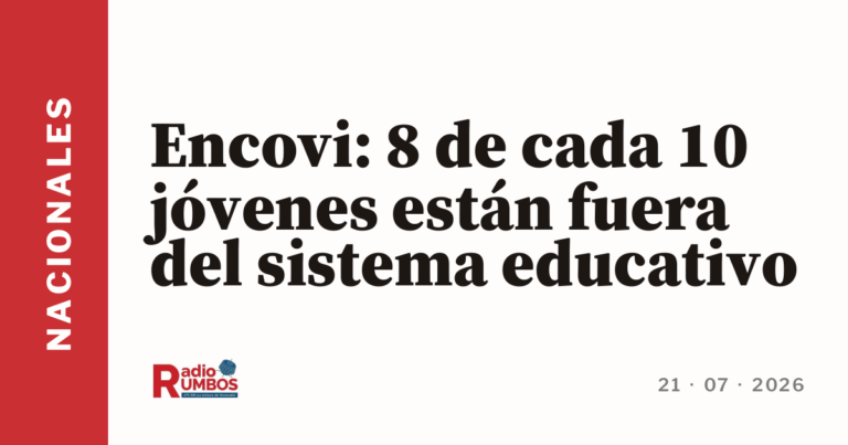 Encovi: 8 de cada 10 jóvenes están fuera del sistema educativo