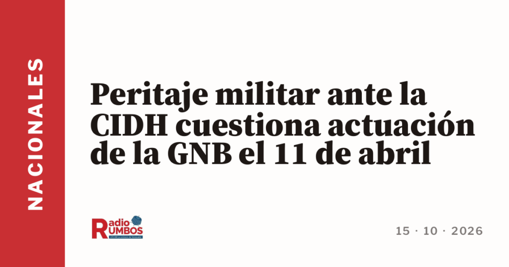 Peritaje militar ante la CIDH cuestiona actuación de la GNB el 11 de abril